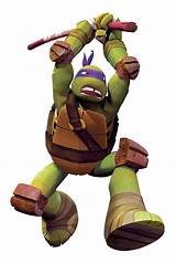 a cartoon image of a teenaged ninja turtle holding on to a pole with his arms in the air