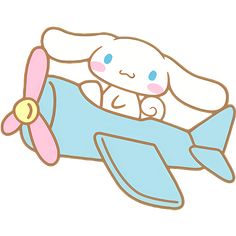 a cartoon bunny sitting on top of an airplane