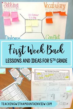 the first week back lesson and ideas for 5th grade students to practice their writing skills