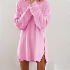 Season:Fall,Spring,Autumn,Winter; Fabric:Polyester; Sleeve Length:Long Sleeve; Look After Me:Machine wash,Hand wash; Gender:Women's; Style:Basic,Knitwear; Elasticity:Micro-elastic; Occasion:Holiday,Daily,Fall Dress,Winter Dress; Fit Type:Regular Fit; Dresses Type:Sweater Dress,Casual Dress,Jumper Dress; Pattern:Pure Color; Design:Zipper; Neckline:Crew Neck; Front page:FF; Production mode:External procurement; 2024 Trends:Boom Sale Dress; Bust:; Length:; Fit US Size:null; Fit UK Size:null; Fit EU Sweater Dress Casual, Ribbed Sweater Dress, Pullover Outfit, Pink Wine, Winter Fabric, Fall Dress, Cardigan Sweater Dress, Style Basic, 2024 Trends