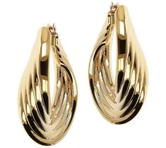 Glam up your look with the simple addition of these polished multi-hoop earrings. From BellaOro. Twisted Hoop Earrings, Simple Addition, Italian Jewelry, Light Weight Earrings, Earings Piercings, Beautiful Jewelry, Gold Jewelry, Jewelry Earrings, Hoop Earrings