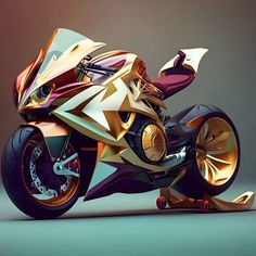 an artisticly designed motorcycle is shown in this image