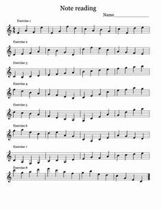 sheet music with notes in the middle