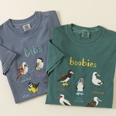 Fowl Language Tee - Tits & Boobies | Bird Shirt Booby Bird, Bird Names, Fowl Language, Straight Face, Lovers Embrace, Add Humor, Bird Shirt, Funny Gift Ideas, Funny Birds