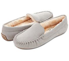 Whether you're walking down the aisle at the store or browsing your TV watchlist, these moccasins, with a fluffy faux-fur lining, are a great choice for snuggly style. From Floopi. At The Store, Suede Slippers, Sleepwear & Loungewear, Walking Down The Aisle, The Store, Moccasins, Faux Suede, Faux Fur, Lily