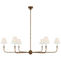 Visual Comfort - TOB 5452AG-L - Six Light Chandelier - Piaf - Antique Gild Thomas O'brien, Recessed Downlights, Room Ambiance, White Brass, Metal Chandelier, Chandelier Style, Light Architecture, Chandelier In Living Room, Linen Shades