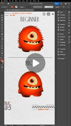 the screen shot shows how to create an animated character in adobe and photoshopped