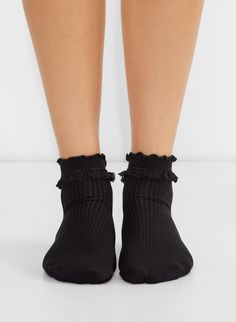 PETAL ANKLE SOCK 3-PACK - Lace ruffle cotton ankle socks Black Socks With Lace Trim For Spring, Lace Ruffle Socks, Socks With Lace, Ruffle Socks, Ankle Sock, Lace Ruffle, Zip Sweater, Ankle Socks, Crew Socks