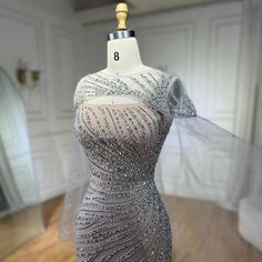 a dress on display in a store window