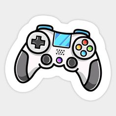 a video game controller sticker on a white background