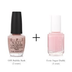 Layered Nail Polish Colors, Layering Nail Polish Colors, Essie Bubble Bath, Opi Passion Polish, Essie Pink Nail Polish Shades, Essie Hi Maintenance, Opi Light Pink Nail Polish, Light Pink Nail Polish Colors, Opi Pink Nail Polish Shades