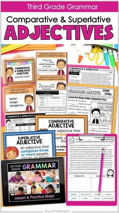 superlative and comparative adjectives worksheets Superlative Adjectives Worksheets, Third Grade Grammar Activities, 3rd Grade Grammar, Teaching 3rd Grade, Third Grade Grammar, Comparative And Superlative Adjectives, Teaching Slides, Comparative And Superlative, Reading And Writing Activities