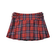 Olivia Mark - High-Waisted Bodycon Mini Skirt with Belt Decoration, Plaid Pattern, Dance-Proof and Anti-Flash Mini Skirt Red Plaid Mini Skirt, Anti Flash, Umbrella Dress, Bodycon Mini Skirt, Skirt With Belt, Half Skirt, Velvet Skirt, Plaid Mini Skirt, White Mesh