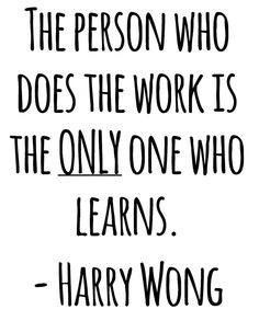 the person who does the work is the only one who learns harry potter