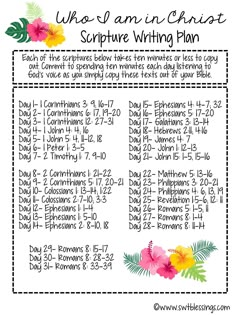 a printable bible verse with flowers on it