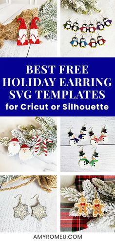 the best free holiday earring svg templates for cricut or silhouette