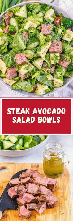 steak and avocado salad bowls are the perfect side dish for any meal or appetizer