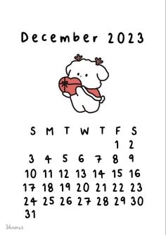 the december 2013 calendar with an elephant holding a red heart in it's trunk