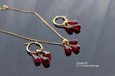 Pomegranate Seeds Hoop Earrings and Necklace Gold Plated - Etsy Blood Drop, Turkish Jewelry, Earrings And Necklace, Pomegranate Seeds, Hypoallergenic Jewelry, Dec 8, Pretty Cool, Necklace Gold, Pomegranate