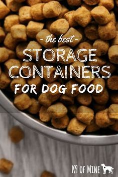 the best storage containers for dog food is in a bowl on top of a wooden table