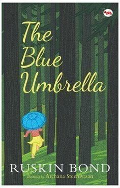 the blue umbrella book cover with a person holding an umbrella in front of trees and grass