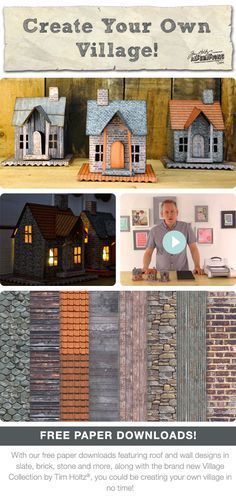 an advertisement for paper houses with the words create your own village