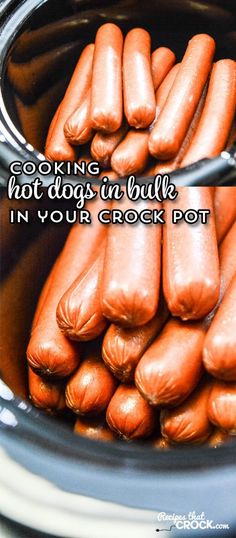 there are many hot dogs in the crock pot