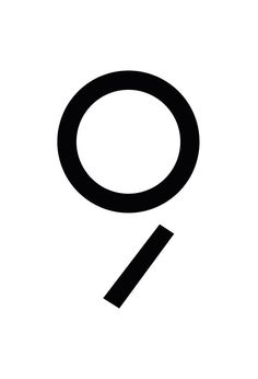 a black and white image of a magnifying glass with the letter q below it