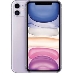 the new iphone 11 is shown in white and purple, with its camera facing forward