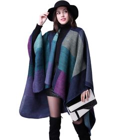 PRICES MAY VARY. 【 Poncho Size】--- Shawl Length : One size 51.2 inch*61 inch (130*150CM) 【Superior Fabric】--- This ponchos for women is made of 50% polyester and 50% acrylic. Comfortable soft fabric draped over the body, warm and cozy shawls for women. 【Fashion Design】--- This womens ponchos and wraps has multiple classic and fashionable styles for you to choose. Free sleeve cloak style, open front, with double-sided reversible, both dark side and light side is suitable for outfits, it is like b Fall Poncho, Poncho Scarf, Poncho Pullover, Scarf Women Winter, Boho Coat, Cashmere Scarf Women, Cashmere Cape, Purple Wrap, Pants Short