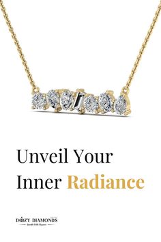 Seven Stone Mix Shape Diamond NecklaceFor Women | 18K Solid Gold Exquisite Diamond Necklace, Moissanite Necklace, Diamond Necklace Set, Round Cushion, Bride Jewellery, Engagement Jewelry, Hight Quality, Brilliant Diamond, Yellow Rose