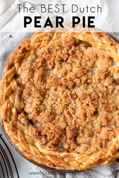 Dutch Pear Pie Crumb Dessert, Pear Crumble Pie, Cinnamon Pears, Pear Dessert Recipes, Crumb Pie