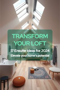 loft conversion with ensuite Sloped Ceiling Master Suite, Loft Conversion Ensuite, Loft Conversion Ideas Layout, Ensuite Ideas, Hay Loft, Minimalist Vanity, Wooden Vanity, Industrial Style Lighting