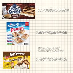 four different types of breads are shown in this graphic above the numbers for each product