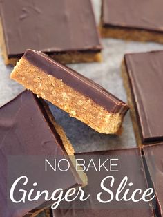 no bake ginger slice with text overlay