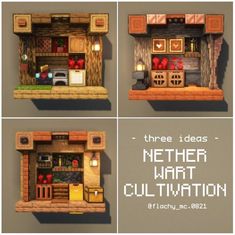 Nether Design Minecraft, Minecraft Steampunk, Minecraft Structures, Minecraft Farm, Minecraft Cottage