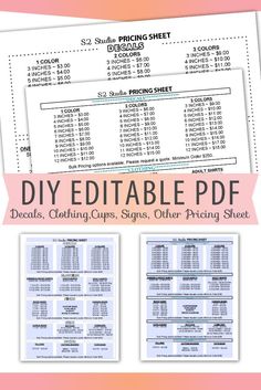 the diy editable printable sheet for sewing