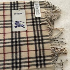 Burberry Vintage Check Scarf In Cashmere Approx. 66.1"L X 11.8"W Fringe Trim May Be Styled In Multiple Ways Made In United Kingdom Check Scarf, Burberry Vintage, Checked Scarf, Burberry Accessories, Fringe Trim, Cashmere Scarf, Black Cream, Scarf Wrap, Scarf Accessory