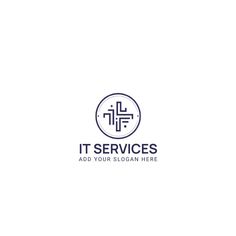 the logo for it services, which is designed to look like a cross in a circle