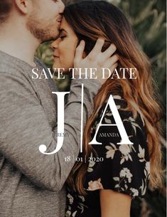 an image of a couple kissing and the text save the date is printed on it