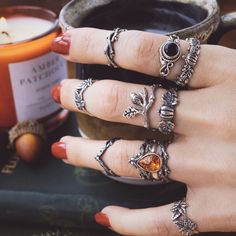 Shop Dixi Rings, Urban Witch, Rings Aesthetic, Tom Y Jerry, Earrings Aesthetic, Jewelry Aesthetic, Witch Jewelry, Wedding Rings Halo