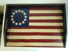 an american flag painted on the inside of a box