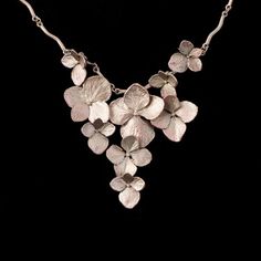 Hydrangea Necklace / Michael Michaud / Silver Seasons Jewelry Hydrangea Necklace, Tiffany Bracelet Silver, Art Clay Silver, Michael Michaud, Modern Silver Jewelry, Clay Silver, Jewelry Flowers, Organic Jewelry, Electroformed Jewelry