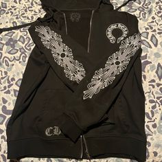 Has A Couple Stains As Shown In The Pictures, I Haven’t Tried Removing Them But Im Sure They’ll Come Out With Some Soap And Warm Water It’s A Size Medium Men’s, I Paid $560 For It Brand New Selling Cheap Because Of The Small Stains Please Feel Free To Make An Offer I Will Always Consider Offers Chrome Hearts Hoodie, Chrome Hearts, Zip Up Hoodie, Grey Fashion, Warm Water, Zip Ups, Men Sweater, Soap, Black White