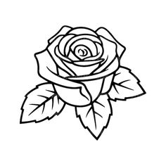 Rosas Vector, Rose Tattoo Stencil, Rose Stencil, Rose Sketch, Rose Drawing, Roses Drawing