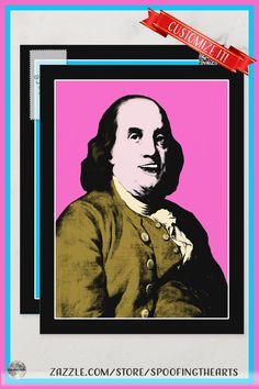 an image of george washington on a pink background