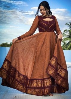 Long Frocks For Women, Frock Designs For Women, Dress Designs For Stitching, Frock Models, Simple Frock Design, Long Frock Designs, Simple Frocks