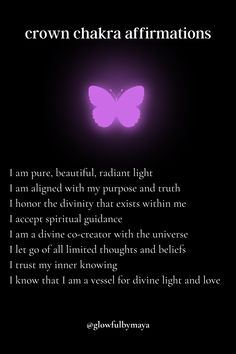 crown chakra affirmations by glowfulbymaya [positivity grateful motivational happiness self love spirituality] Crown Chakra Affirmation I Understand, Crown Chakra Affirmation, Boundaries Setting, Empowerment Affirmations, Body Energy Flow