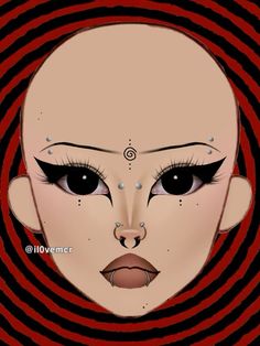 copy and paste alt makeup idea Maquillage Goth, Goth Eye Makeup, Futuristic Makeup, Dark Makeup Looks, Korean Makeup Tips, Drag Make-up, Gyaru Makeup, Punk Makeup, Makeup Drawing