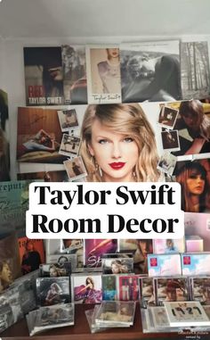 taylor swift room decor with pictures on the wall